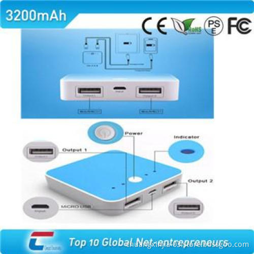 portable charger for panasonic with dual usb interface 3200mah